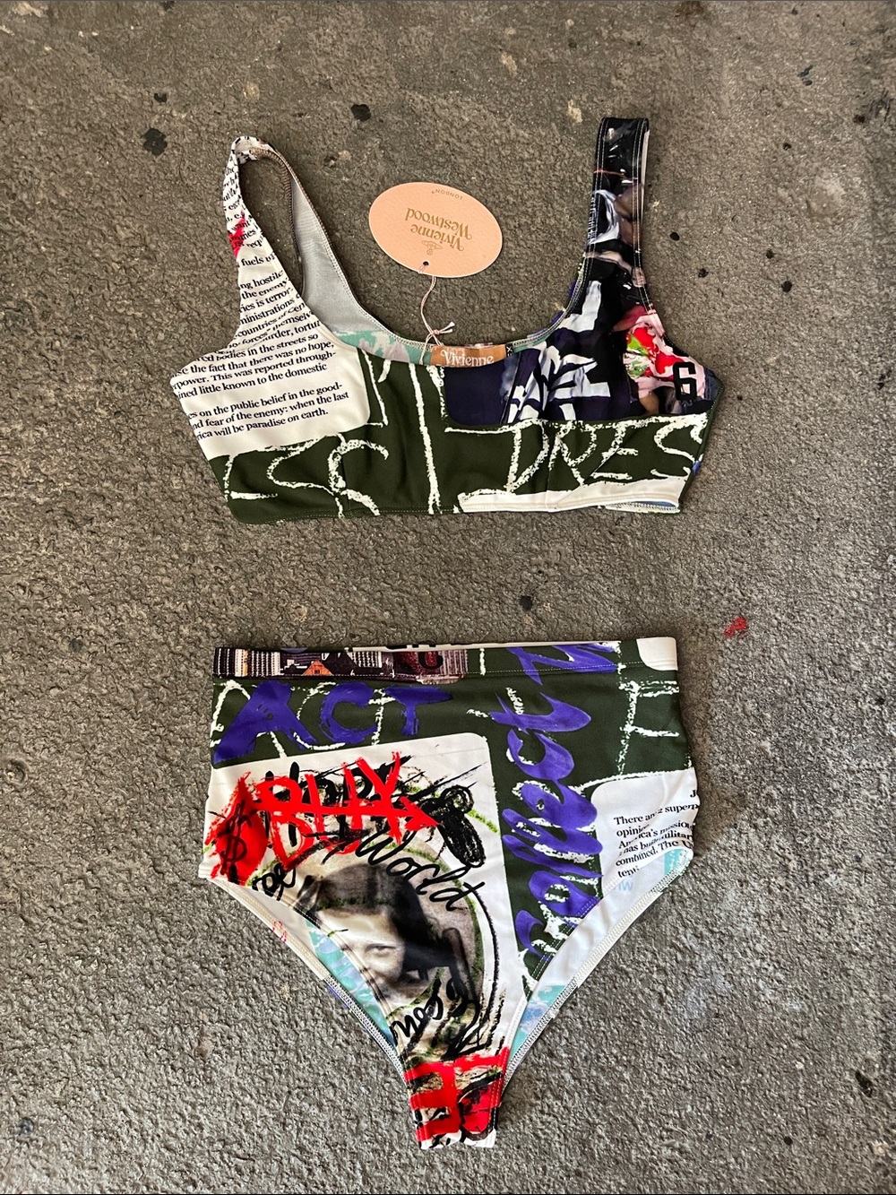 Vivienne Westwood ALL OVER CARDS Print Bikini Set - NWT - Size S